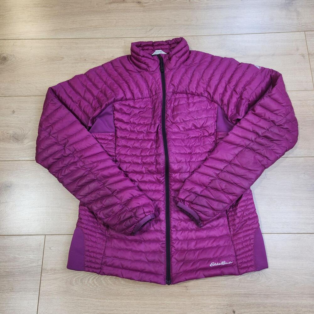 Eddie Bauer First Ascent Jacket Womens TS Purple Goose 800 Down Quilted Puffer